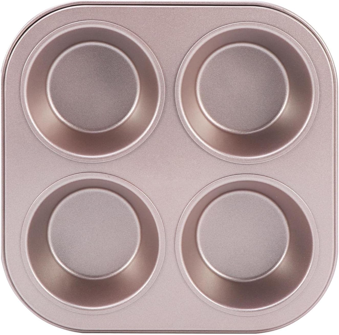 4 Cup Muffin Pan Baking Tray- Non-Stick Cupcake Tin Mold - Carbon Steel Cake Mould For Home, Cafe Bar and Restaurant(champagne)